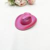 Mini Neon Glitter Cowboy Hat Hair Clip Glowing Disco Party Decoration Accessories 10 cm Holographic Party Disco Supplies