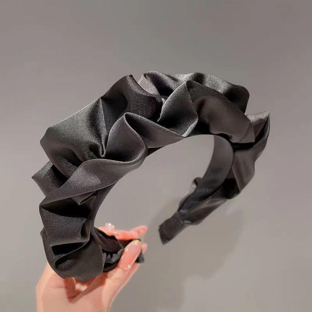 Solid Color Pleated Headband Simple Women Headdress Cute Hair Accessories