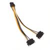 1Pc Power Supply Cable Dual 15Pin Sata Male To Pcie 8Pin Male Pci Express Pci-E Video Card Splitter Adapter