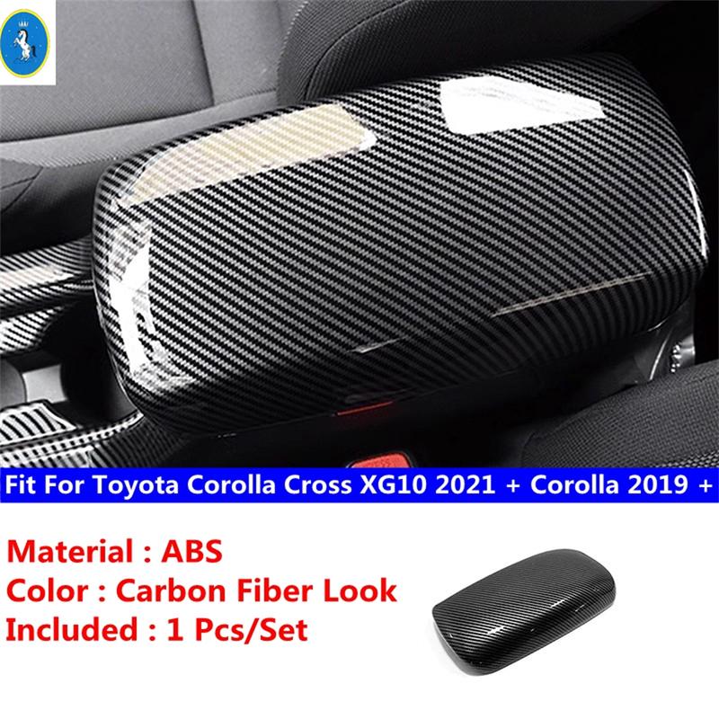 Car Carbon Fiber Central Armrest Storage Box Cover Trim For Toyota Corolla Cross XG10 - 2025 Corolla - 2025