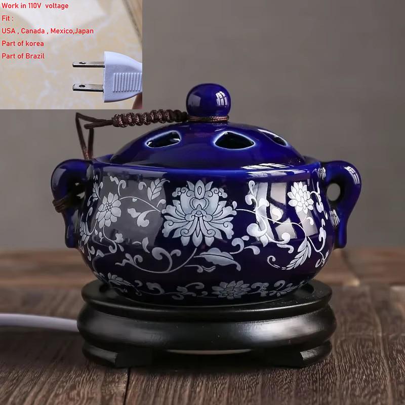 Bruciatore di incenso a olio essenziale con timer 110V/220V, temperatura elettrica, bruciatori di incenso OUDH, aromaterapia per la decorazione della casa