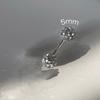 1 Pc Stainless Steel Unisex Women Men Round Crystal Zircon Ear Studs Earrings 4 Prong Tragus Cartilage Piercing Fashion Jewelry