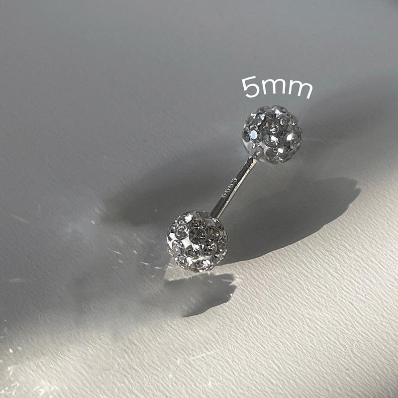 1 Pc Stainless Steel Unisex Women Men Round Crystal Zircon Ear Studs Earrings 4 Prong Tragus Cartilage Piercing Fashion Jewelry
