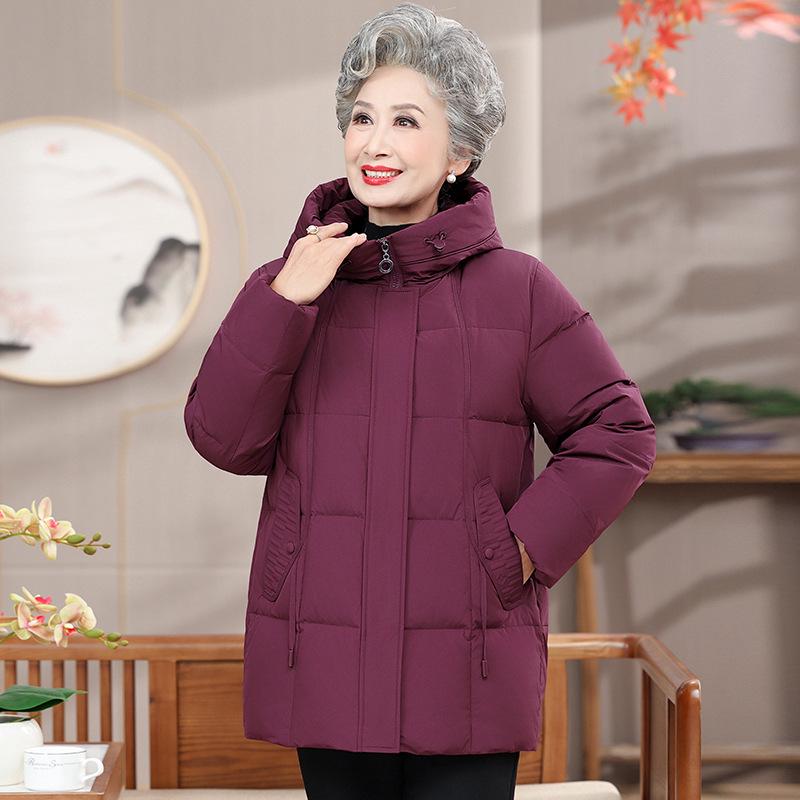

2025 Chic Grandma Style Women s Thickened Winter Down Jacket for Middle-aged and Elderly 2XL (105-120 jin)