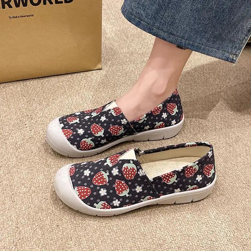 Fashion New In Arrival 2025 Slip On Women's Canvas Shoes High Quality Daily Routine Korean Walking Offer 39 Cheap Offers Ladies Footwear