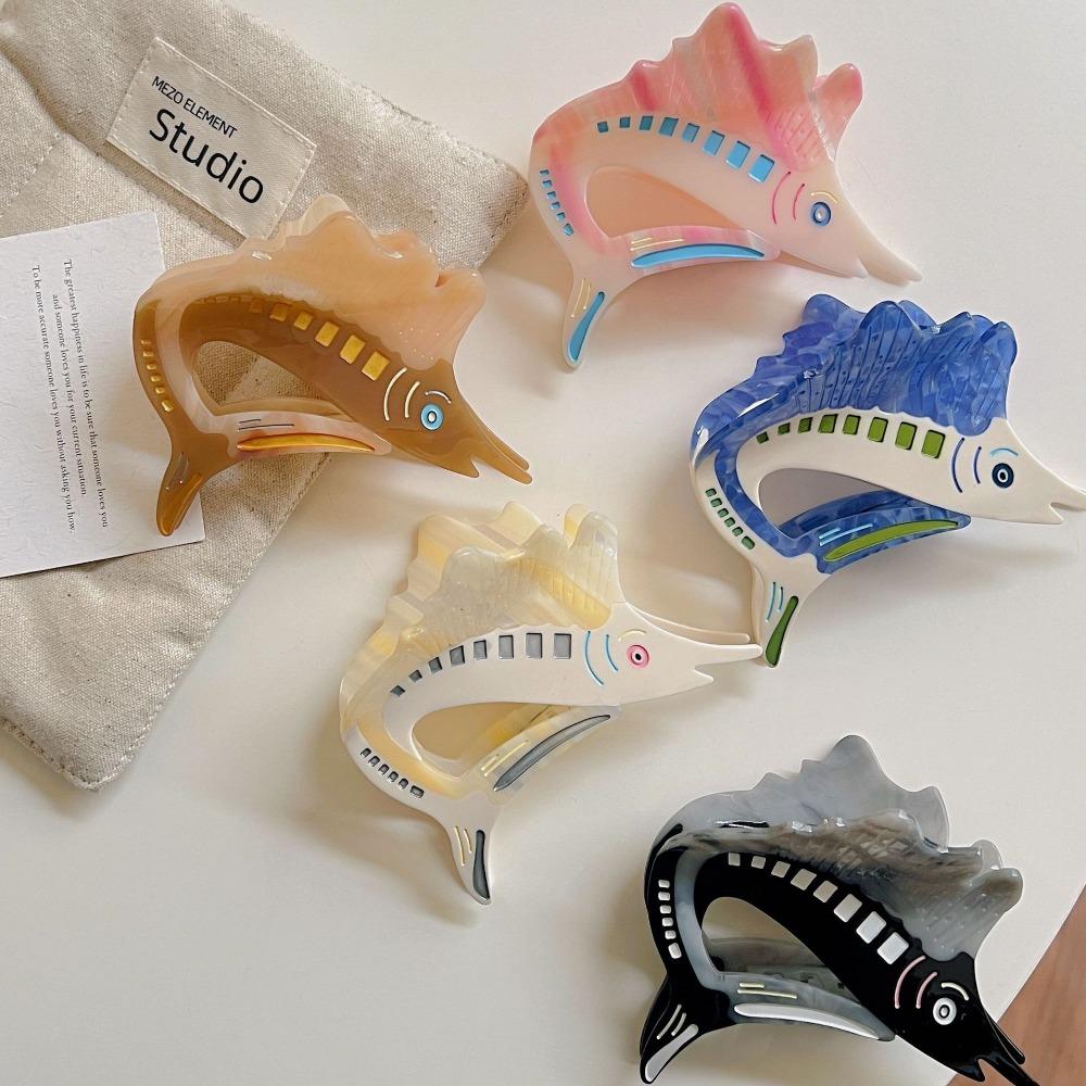 Sweet Acetate Ocean Tunny Hair Clip Fish Marine Organisms Shark Clip Trendy Tuna Hair Claw  Female