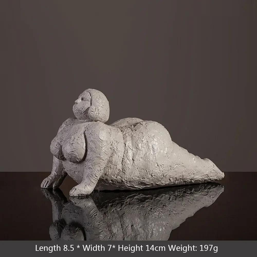 Resin Abstract Fat Lady Yoga Statue Home Decor Decoration Room Figurines Interior Desk Accessories Sculptures Nordic Living