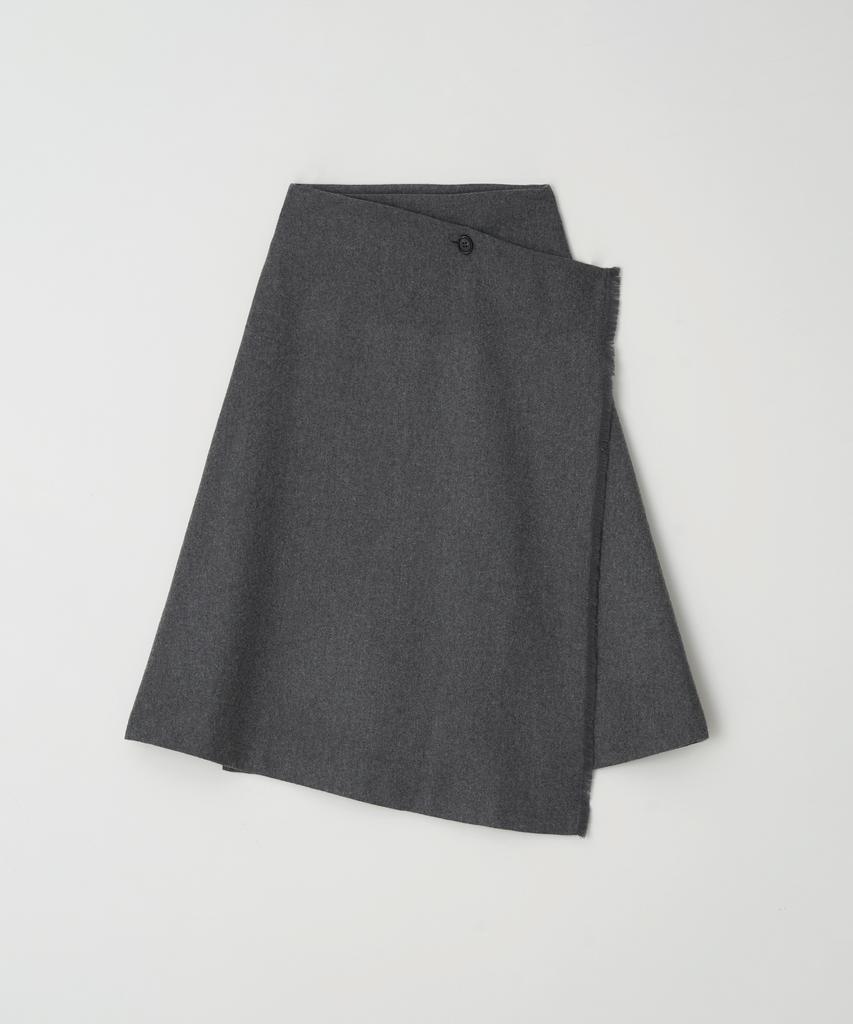 The Rye Botton Wrap Skirt (Gray)