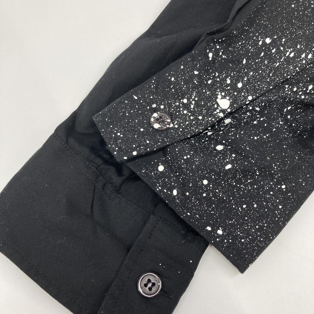 S'YTE UT-B59-085 Broadcloth Splash Paint Long Sleeve Shirt/ tops 3 blackUsed