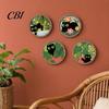 Warm Wood Grain Texture 4PCS Black Cat Wall Sign, with Art, Scratch-Resistant Sun-resistant Hanging Home Decor, Nordic Retro Style for Nursery Bedroom