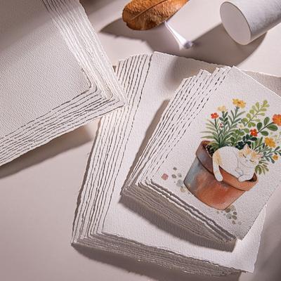 A4/A5/A6 10-20 Vel Kunst Acquerelpapier 300 Gsm Dik Gestructureerd Katoenpapier Scheprand Handgemaakt Papier voor Schilderen Postkaart
