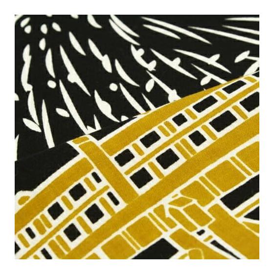 Somen Anbo Tenugui "Summer Sounds Black" - Hand-dyed 100% Cotton Tokka, Made In Japan, 35cm X 100cm