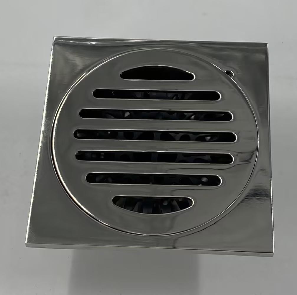 Klassisches Design Badezimmer Küche Quadratisch Edelstahl 201 Bodenablauf Größe 10cm*10cm Polierte Oberfläche