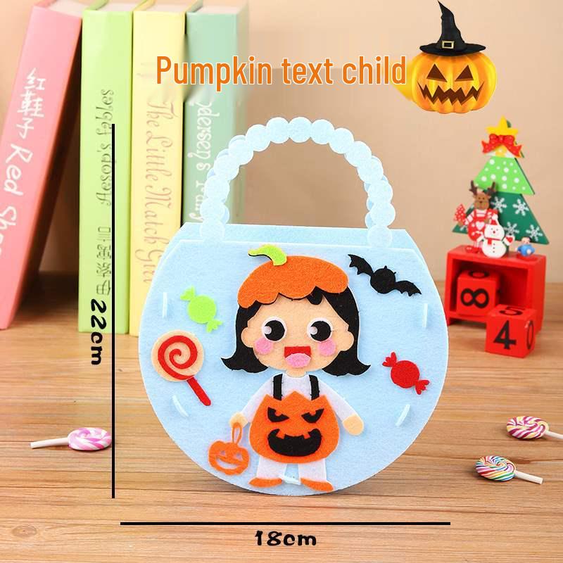 Halloween DIY Trick-or-Treat Tote Bag for Kids - Non-woven Fabric Craft Bag