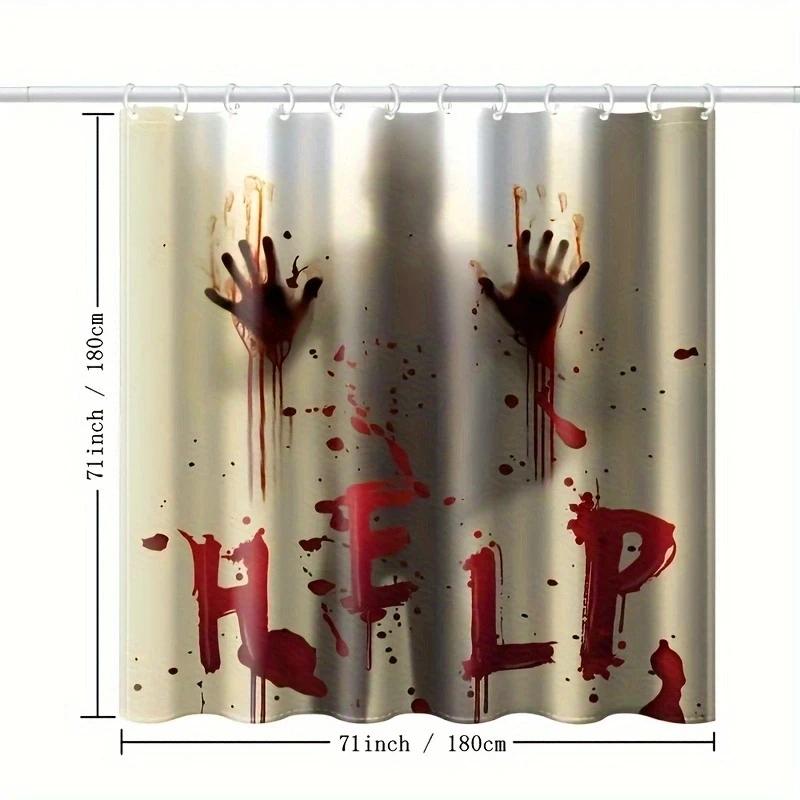 Tenda Doccia Halloween Tende Finestra Mani Sanguinanti Horror Tende Doccia Bagno Per Decorazioni di Halloween
