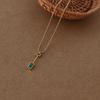 UELSTA Geometric Malachite Bar Pendant Necklace for Women - Sustainable, K18 Gold Plated Stainless Steel, Linear Design, Ethical Malachite,