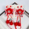 New Year Red Butterfly Hair Clips for Girls - Ancient Chinese Style, Festive & Elegant, Perfect for Hanfu or New Year's Outfits