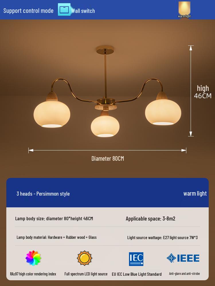 2025 Mid-Century Japanese Cream Solid Wood Chandelier for Living Room, Hall & Bedroom