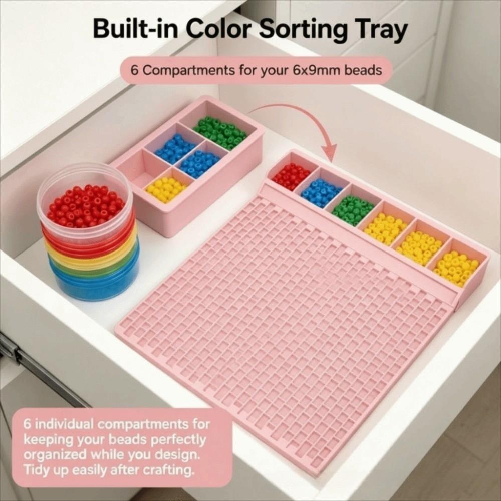 Multi-Compartment Bead Bracelet Board DIY Pony Bead Planning Tray  Gifts