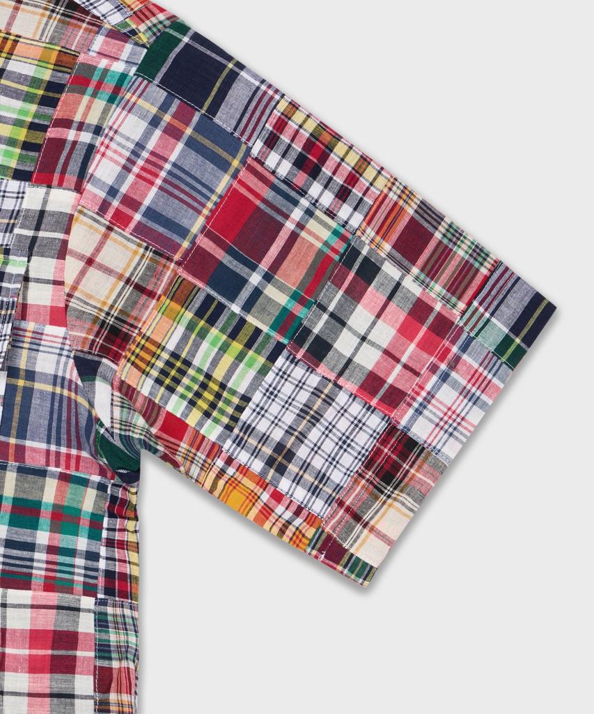 AMFEAST Archive Piece Open Collar Shirt Red Patchwork