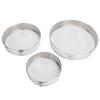 3Pcs Flour Sieve Set 304 Stainless Steel Round Flour Powder Filter Sifter Baking Utensil