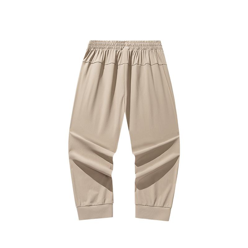 Anta Casual Simple Solid Color Knitted Sports Pants Women Bottoms Linen-Gray 962528305-3