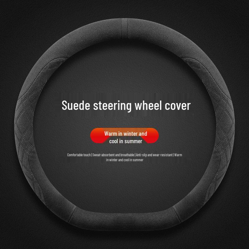 Ultra-Thin Non-Slip Suede Steering Wheel Cover, Fits 25/26 Mercedes-Benz EQE, Winter-Ready
