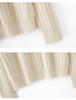 Women's Cashmere Cable Knit Sweater – Round Neck Pullover for Autumn/Winter, Simple and Versatile.