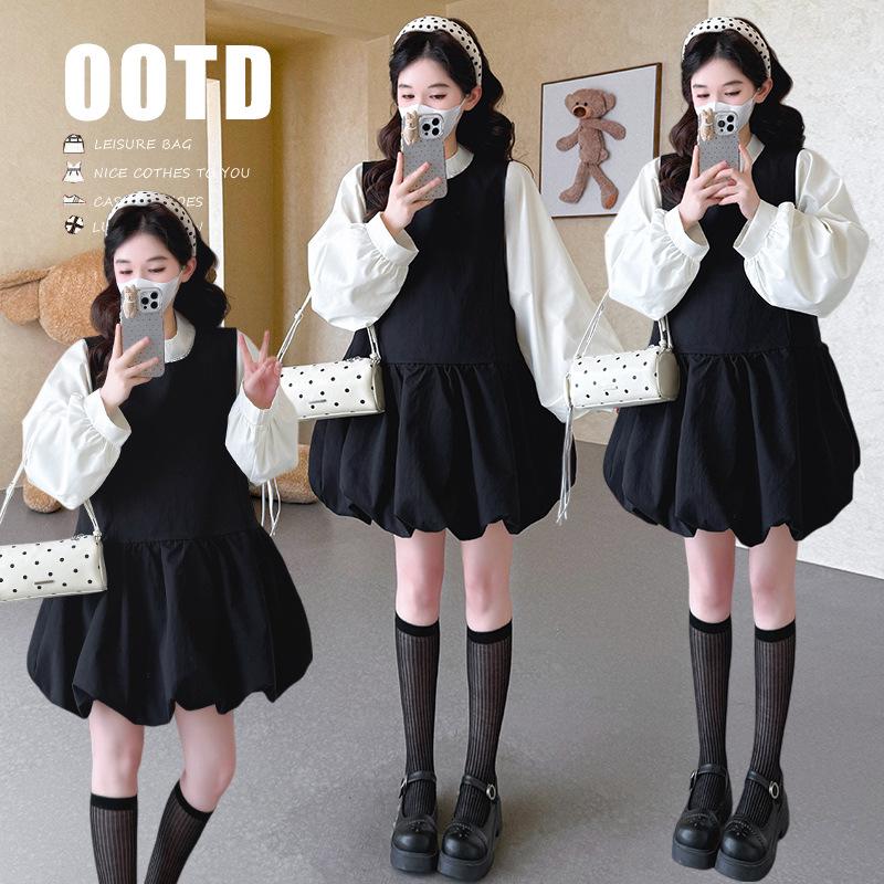 2026 Spring Fashion Long-Sleeve Shirt & Vest Dress Set L