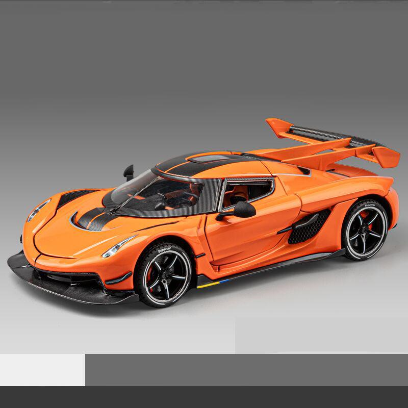 1:24 KNSG Jesko Supercar Diecast Model Alloy Metal Car Pull Back Light & Sound Collection Hobby Decoration Ornaments Present Boy