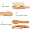 1/2Pcs Wool Comb Set for Babies, Wool Hair Comb for Washing Hair, Soft Fur Brush for Scalp Massage, Baby Fetal Hair Brush
