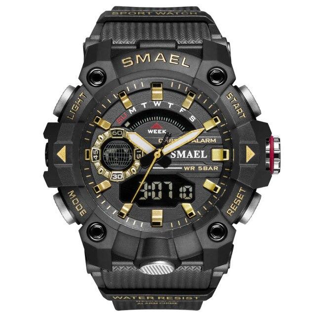 SMAEL 8040 Men‘s Military Digital Sport Watch - 50M Waterproof Shock Resistant LED Alarm Stopwatch Chronograph Wristwatch
