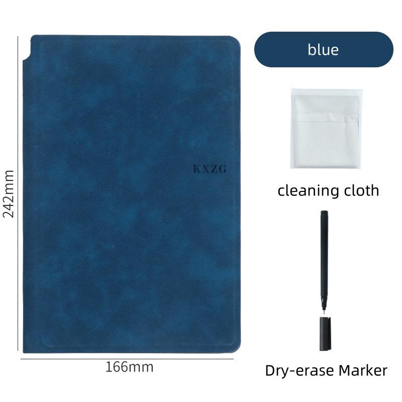A1 Reusable Whiteboard Notebook Set With Whiteboard Pen Erasing Cloth Leather Memo Pad Weekly Planner Portable Stylish Office