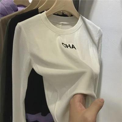 Dámské vyšívané sametové tričko s dlouhým rukávem – Oboustranné, kulatý výstřih, zateplené pro podzim/zimu