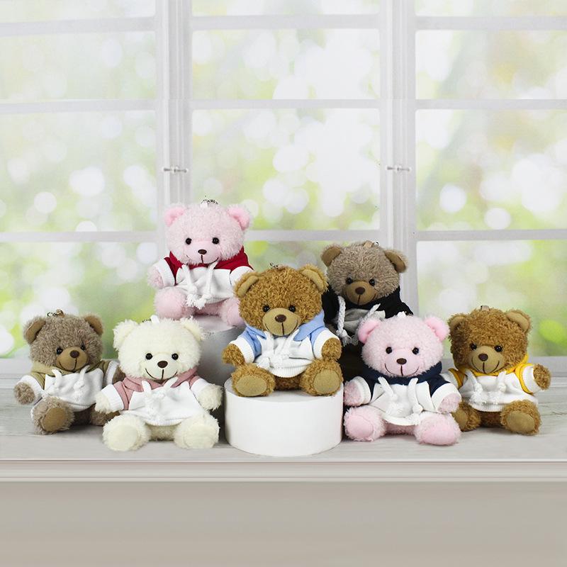 Charming Teddy Bear Keychain Plush Doll - Dressed Up Couple Backpack Ornament Gift