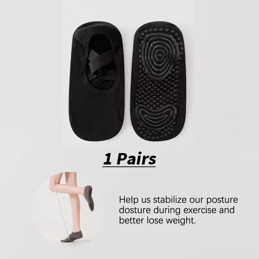 Professional Women Yoga Sock Silicone Anti-slip Ballet Pilates Socks Women Backless Breathable Bandage Yoga Sport Sock