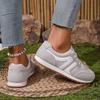 Fashion Women's Lightweight Casual Sneakers Fashion Non Slip Lace Up Sports Shoes for Women Striped Pattern Comfortable Walking Shoes