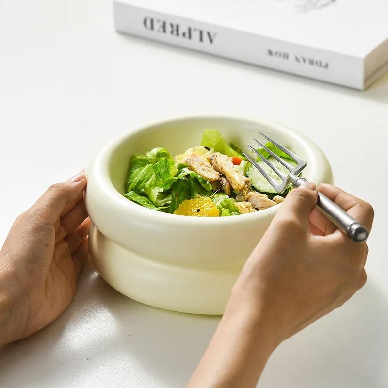 Creative Donut Plate Breakfast Oat Dessert Plate Restaurant Cuisine Decoration Cooking Dish Home Solid Color Ceramic Tableware