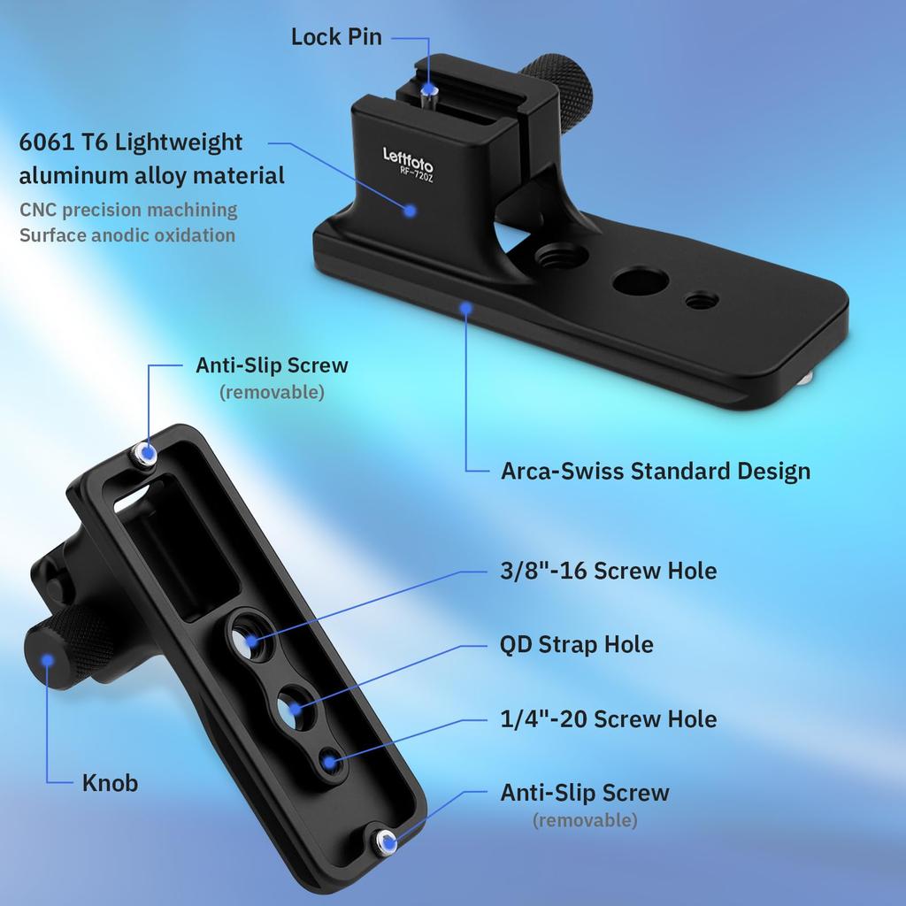 LLEFTFOTO Replacement Lens Foot for Canon RF L USM Z Lens Tripod Mount Ring Stand Base with Quick Release Support 70-200mm F2.8 Built-in Arca-Swiss