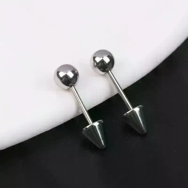 1 Paar Punk Persoonlijkheid Demon Titanium Staal Scherpe Kegel Piercing Voor Mannen Vrouwen Hip Hop Rock Kraakbeen Oorbellen Stud Sieraden Cadeau