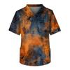 Men's Short Sleeve V-Neck Halloween Print Chest Pocket Care Top