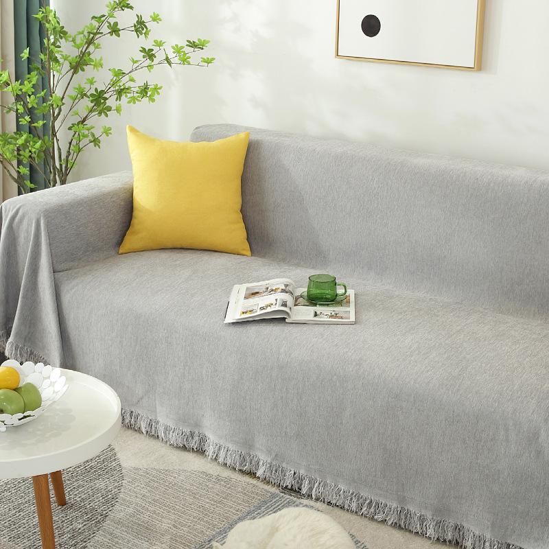 

Nordic Solid Color Синель Кисточка Полотенце Современное Простое Диванное Полотенце Простые Товары Для Дома Полное Покрытие 180*90cm