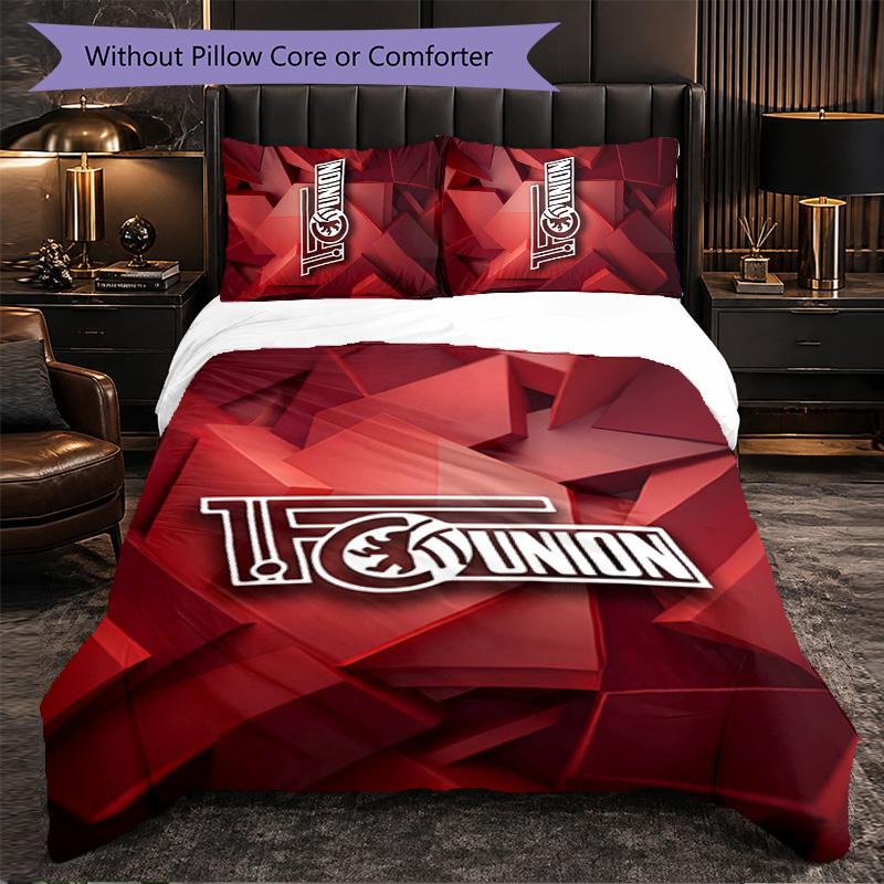 Biancheria da Letto a Tema Union Berlin FC Set 3 Pezzi Copripiumino Biancheria da Letto Decorativa per Camera Adolescenti Decorazione Casa