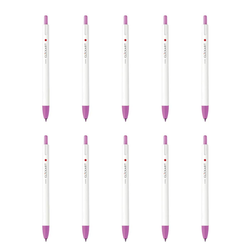 Zebra Clickart 10 Water-Based Pen, Lavender, Pens, B-WYSS22-LV