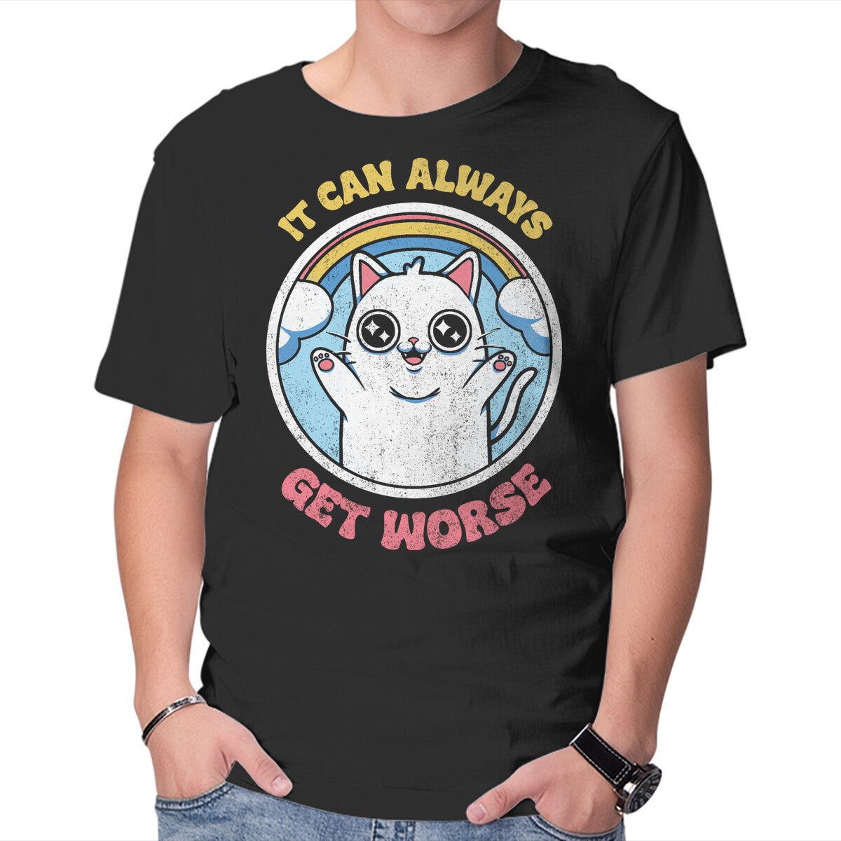 Unisex Crew Neck T-Shirt It Can Get Worse Graphic Short Sleeve Casual Tee XXXL