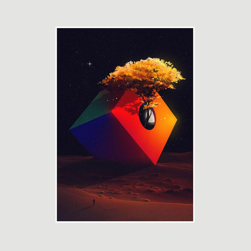 Living Room Decoration Art Painting White Paper Astronaut Space Poster Wall Art Prints Home Decor Bar Cafe Dorm Decorative Pictures Gifts