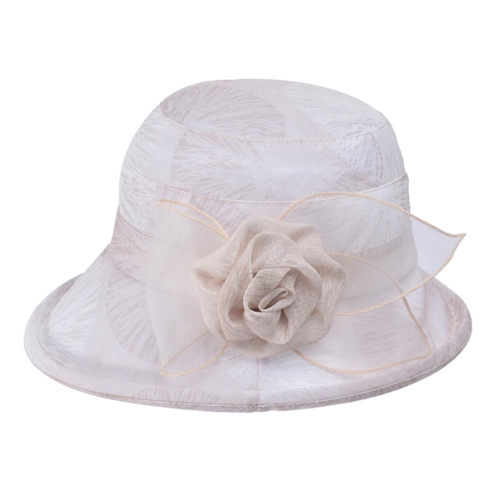 

Lightweight and Portable Women s Sun Hat with Elegant Flower Detail Suitable for Beach Holidays and Outdoor Beach бежевий