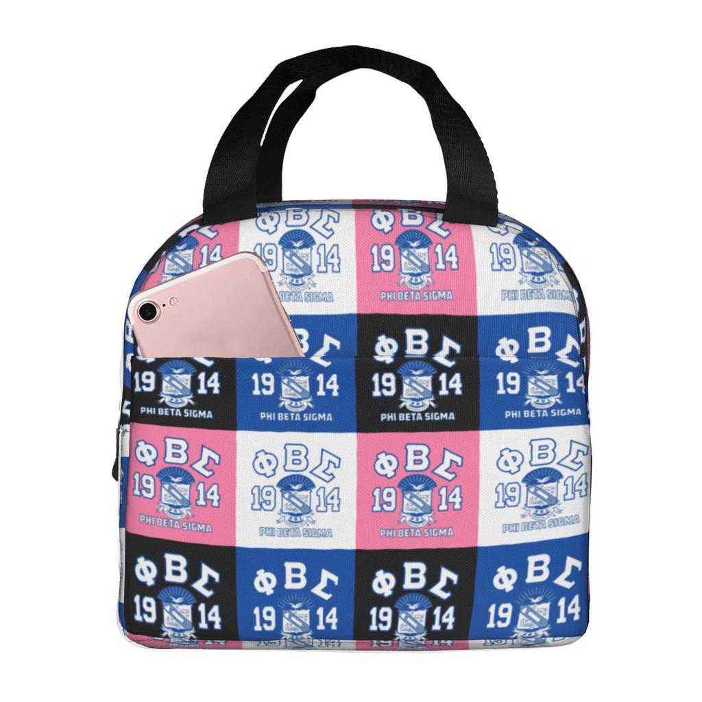 Beta Sigma Phi Fraternity Cute Pencil Case Girls Boys Large Capacity Checkered Plaid 1914 Pencil Bag School Accessories