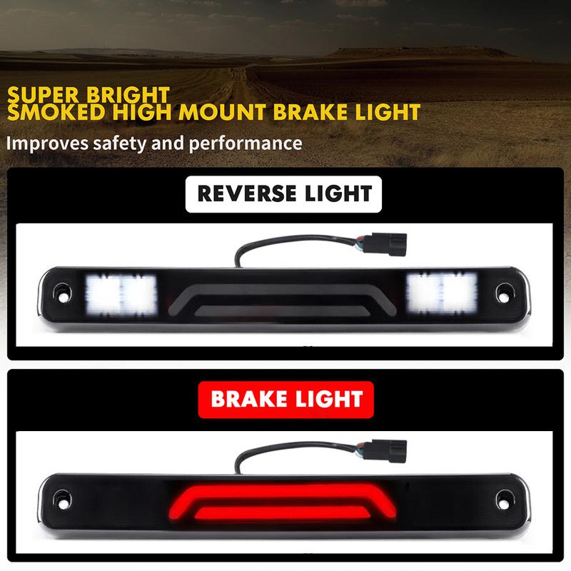 Smoked LED 3RD Third Brake Light Back Signal Reversing Cargo Stop Rear Lamp For GMC Chevy C1500/K1500 Silverado 1988-1998