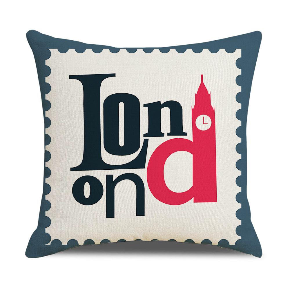 Pillow Nordic British Style Ins Linen Pillow Case Sofa Cushion Square Cushion Iron Tower